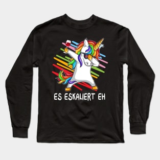 Es ekaliert Eh Dabbing Einhorn Unicorn Wein Süß Long Sleeve T-Shirt